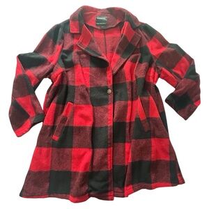 BloomChic Plaid Print Button Down Pocket Tunic Coat XXL NWOT